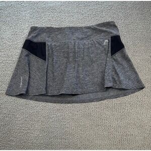 HEAD Skort Womens L Black Gray Heather Slim Dri-Motion Lined Stretch Tennis